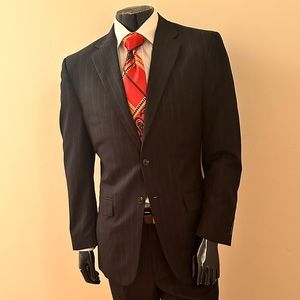 Jos. A. Bank Black Pinstriped Two Piece Suit